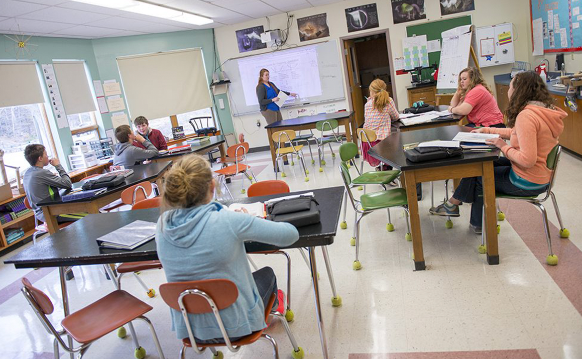 A photo of students in a classroom